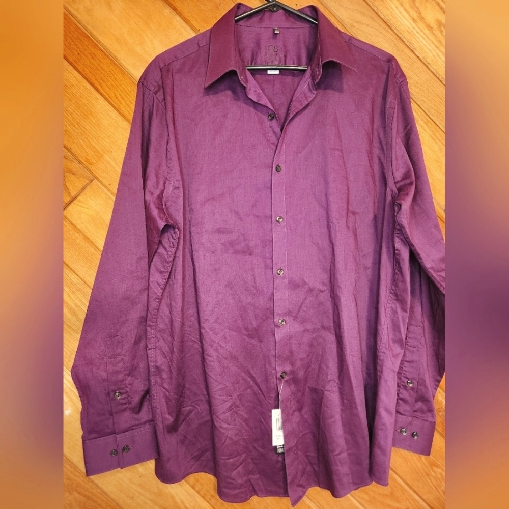 Geoffrey Beene purple harmony comfort stretch slim fit wrinkle free shirt